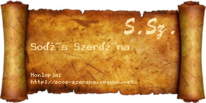 Soós Szeréna névjegykártya
